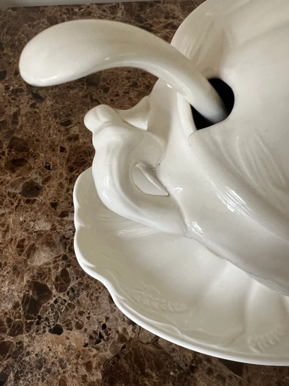 Antique Royal Staffordshire Ivory Ironstone Full Size Soup Tureen 4 Piece Set